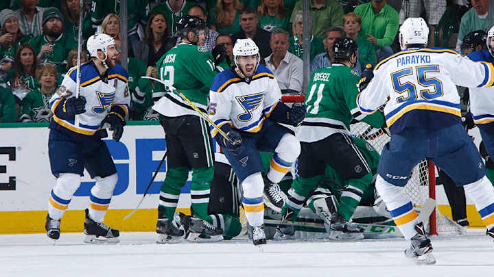 Blues rout Stars in Game 7 to make Western Conference Final