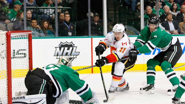 Stars beat Calgary 2-1 in their last game before break Stars beat Calgary 2-1 in their last game before break