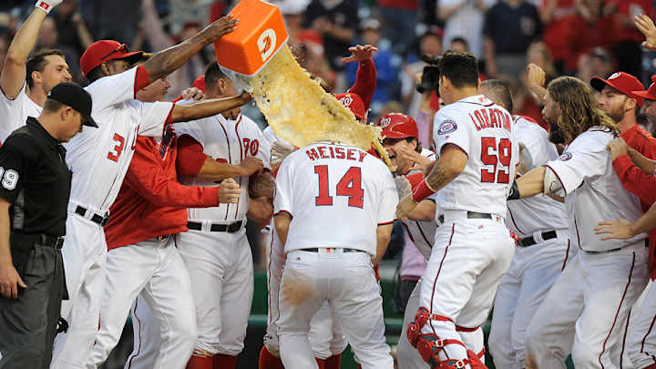 Watch: Nationals tie game on errant throw, walk off in 16th Watch: Nationals tie game on errant throw, walk off in 16th