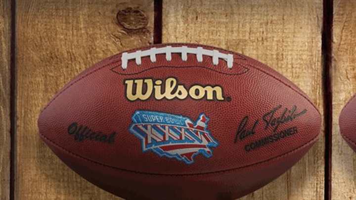 This GIF shows one football from every Super Bowl