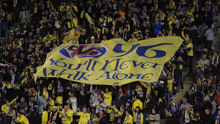 Villarreal fans pay tribute to Hillsborough victims with banner