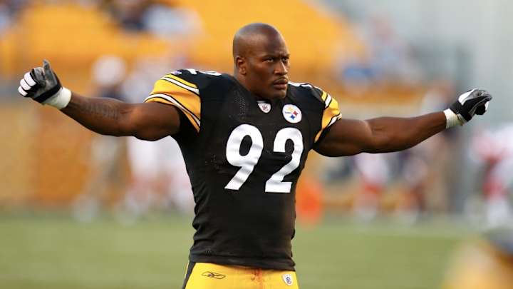 James Harrison is playing medicine ball volleyball again