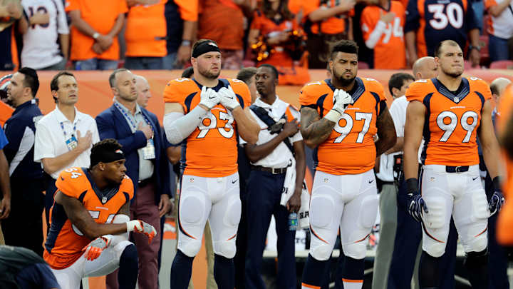 Police chief talks to Broncos player about anthem protest Police chief talks to Broncos player about anthem protest