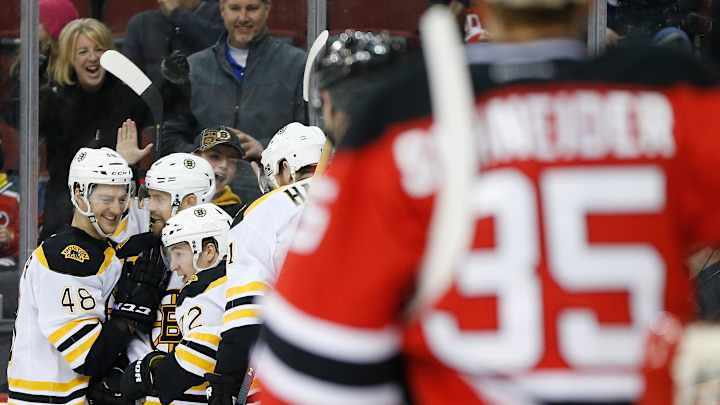 Vatrano's early goal leads Bruins past banged-up Devils, 4-1