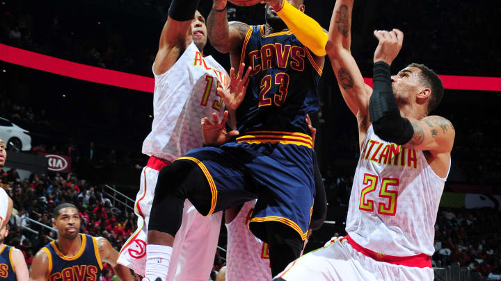 Love, James lead Cavs to another sweep, 100-99 over Hawks Love, James lead Cavs to another sweep, 100-99 over Hawks