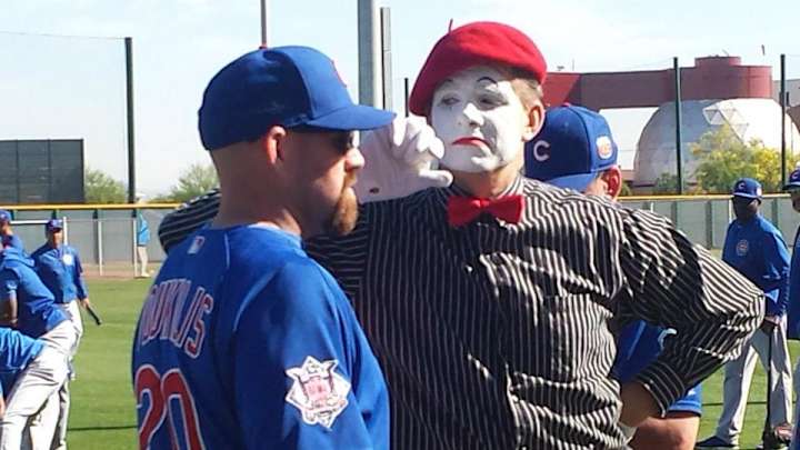Watch: The Cubs had a mime lead their stretches
