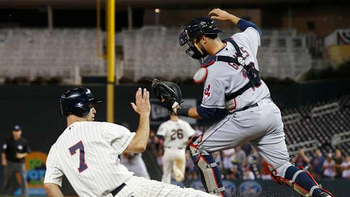 Indians' Gomes carted off field with right shoulder injury