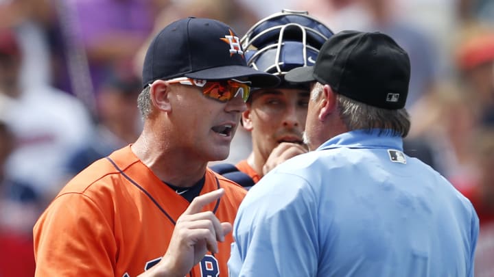 Astros' Hinch ejected after 2 runs score on wild pitch Astros' Hinch ejected after 2 runs score on wild pitch