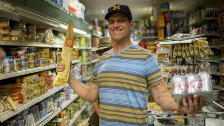 Jim Harbaugh is taking weird McDonald's selfies in France