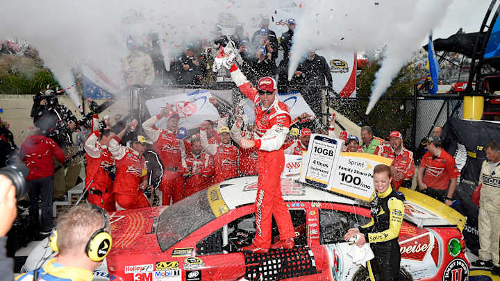 Harvick victory celebration raises eyebrows among rivals