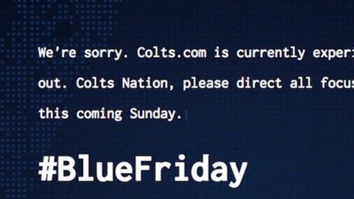 The Colts shut down their website to prepare for Sunday's game The Colts shut down their website to prepare for Sunday's game