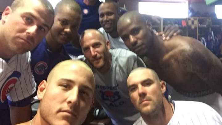 The Cubs shaved their heads to raise money for pediatric cancer