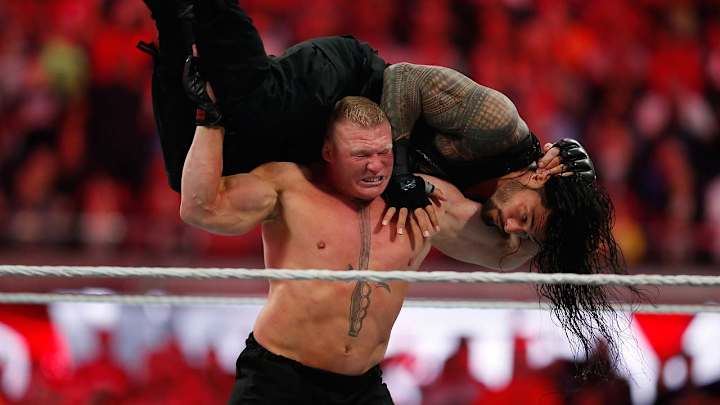 WrestleMania stars Brock Lesnar, Roman Reigns both former Vikings