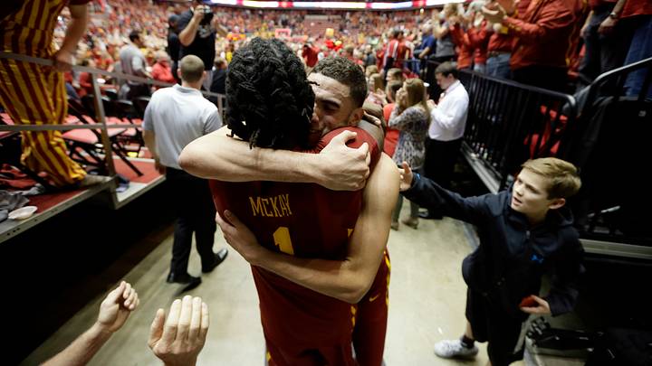 Big 12 won't punish Iowa St for students rushing court Big 12 won't punish Iowa St for students rushing court