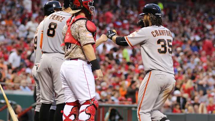 Crawford hits grand slam, Giants pound Reds 11-2