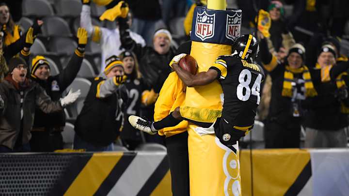 Antonio Brown fined for touchdown celebration with goalpost Antonio Brown fined for touchdown celebration with goalpost