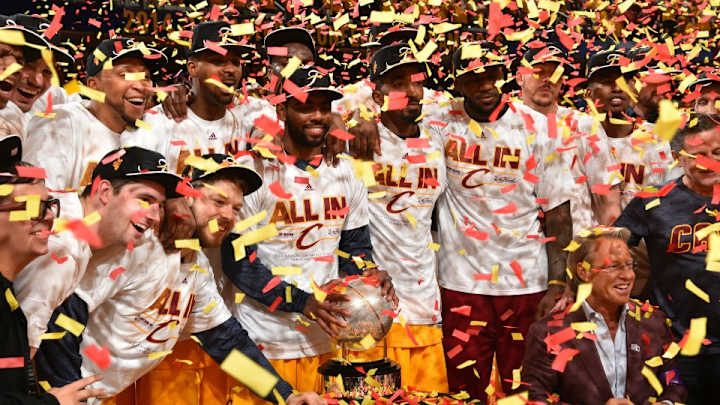 LeBron James, Cavaliers celebrate sweep in a cold tub