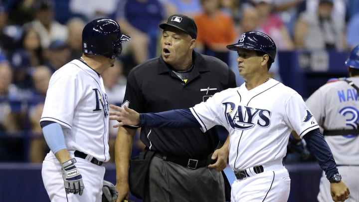 Rays' Cabrera tossed for arguing - loses bat and helmet, too
