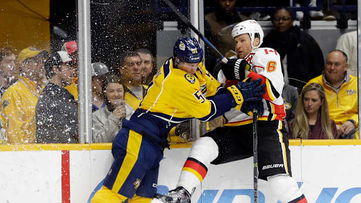 Russell scores in overtime as Flames beat Predators 2-1 Russell scores in overtime as Flames beat Predators 2-1