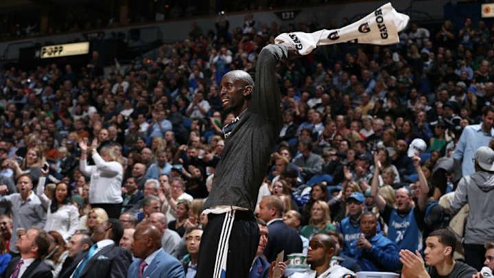 Kevin Garnett welcomed home by screaming, shirtless man