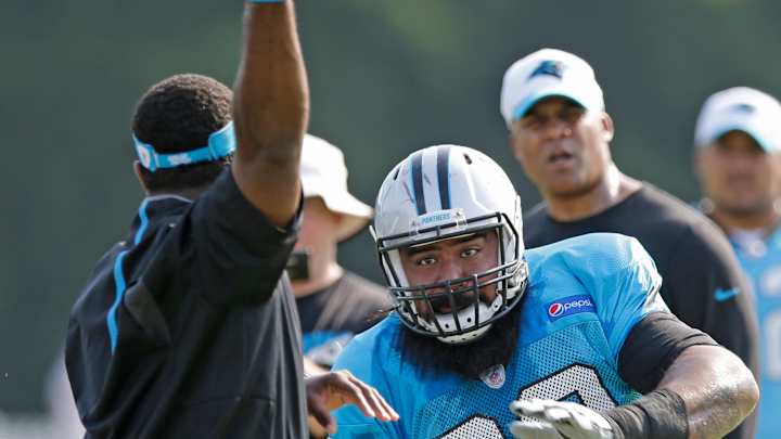 Panthers DT Lotulelei carted off field with foot soreness