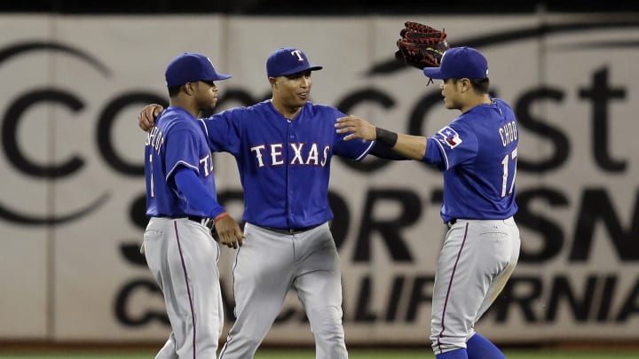 Moreland homers, Martinez pitches Rangers past A's 2-1