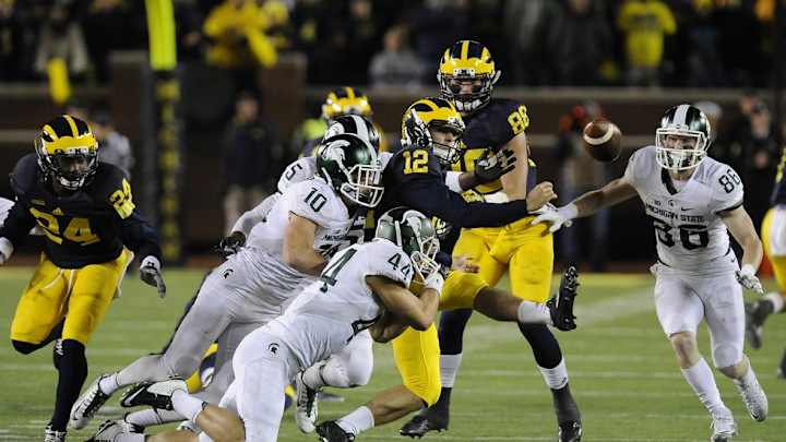 Michigan punter Blake O'Neill impresses with candid discussion of legendary botched snap