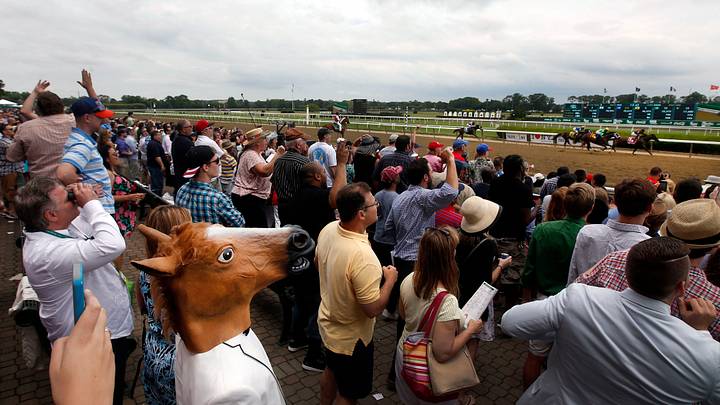 Smaller crowd on hand to watch American Pharoah's Triple try Smaller crowd on hand to watch American Pharoah's Triple try