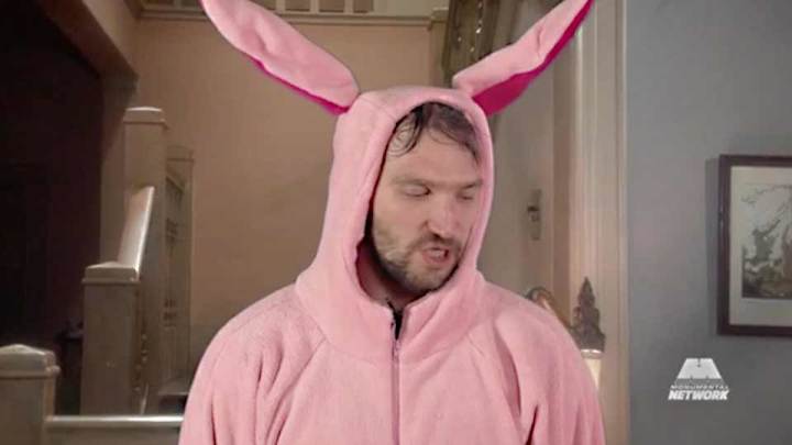 Alex Ovechkin in a bunny costume? Must be the Capitals’ Christmas video!