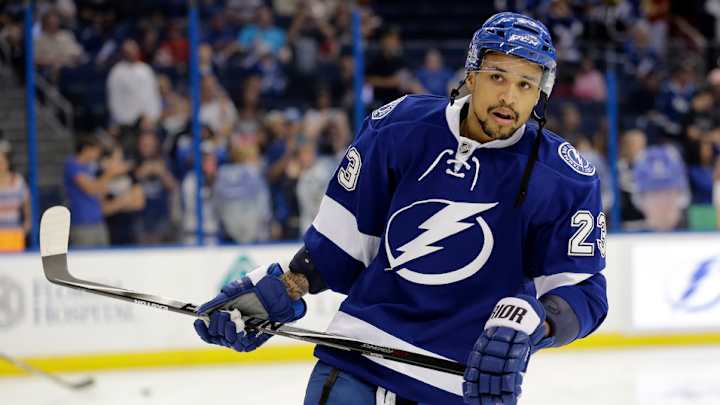 Watch: Lightning's J.T. Brown gets hit in face by teammate's shot