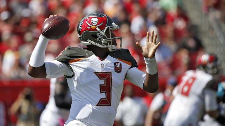 Watch: Jameis Winston slammed to ground, nearly fumbles against Jags