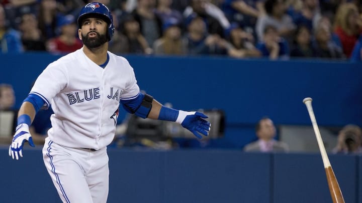 Blue Jays' Jose Bautista hits home run after nearly being hit by pitch