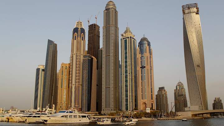 Watch: BASE jumpers leap from Dubai's Princess Tower Watch: BASE jumpers leap from Dubai's Princess Tower