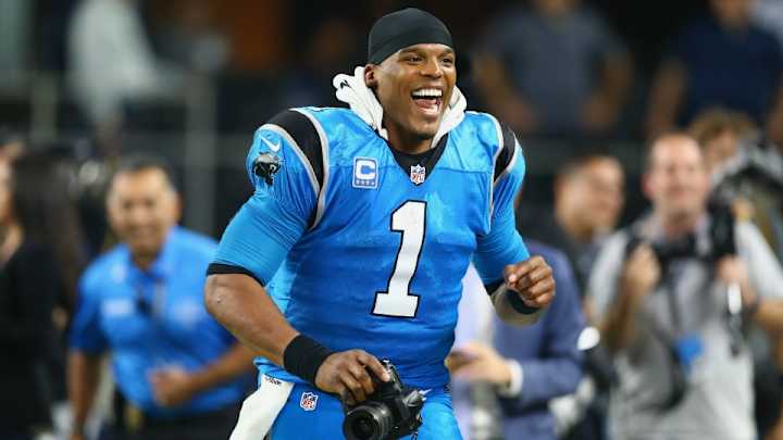 Cam Newton’s interview interrupted by teammate's MVP chant Cam Newton’s interview interrupted by teammate's MVP chant