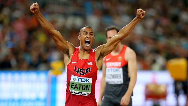 Ashton Eaton discusses Usain Bolt in a decathlon vs. world record holders