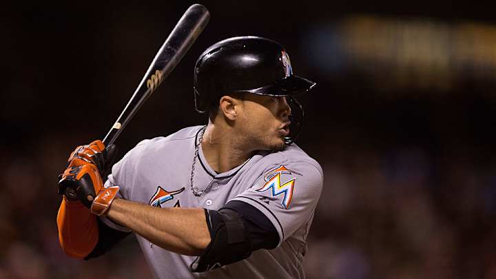 Watch: Giancarlo Stanton hits home run over bleachers at Dodger Stadium Watch: Giancarlo Stanton hits home run over bleachers at Dodger Stadium