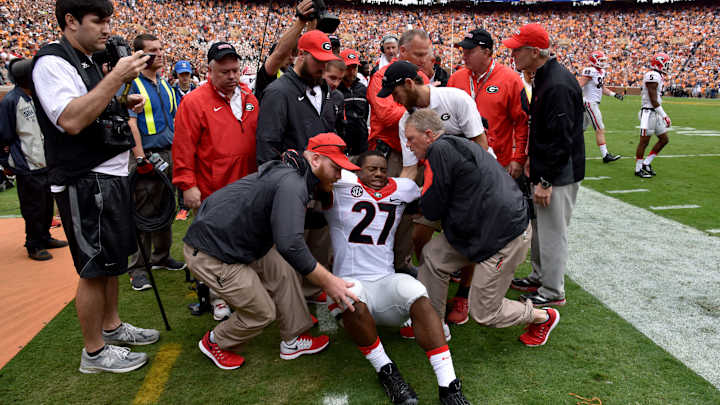 Georgia's star RB Chubb out for season with knee injury