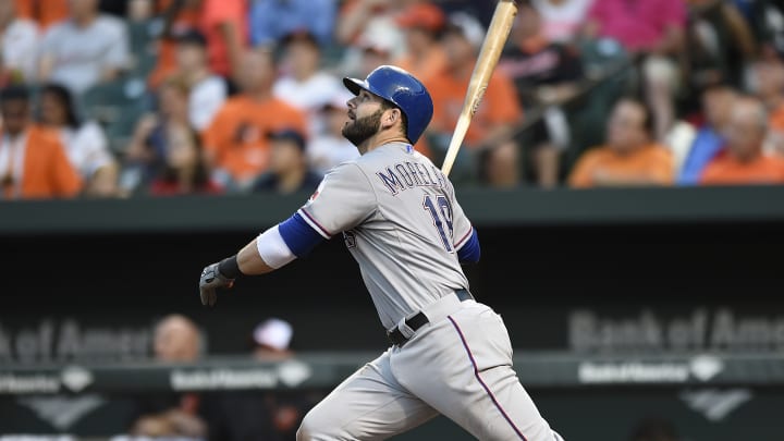 Moreland hits 2 HRs to lead Rangers past Orioles 8-6