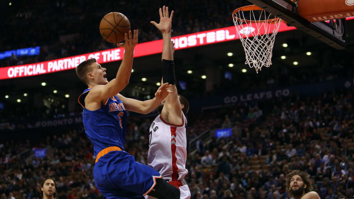 Watch: Kristaps Porzingis throws down two-handed putback jam