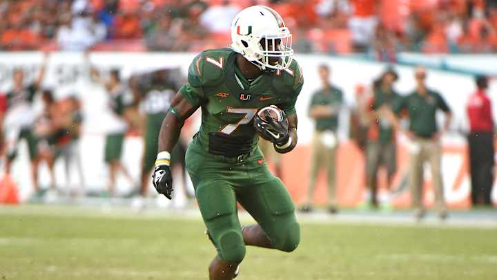 Miami running back Gus Edwards out for season with foot injury
