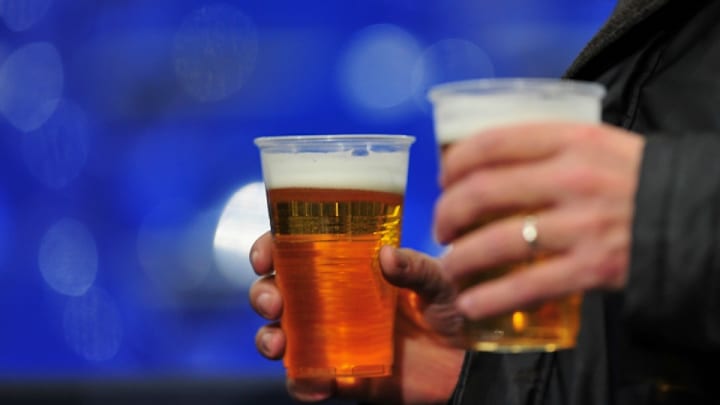 Soccer player scores goal, chugs beer with fans Soccer player scores goal, chugs beer with fans