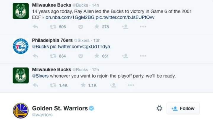 The Sixers and Bucks got into a giant Twitter fight