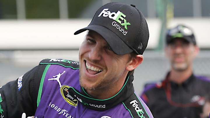 NASCAR's Denny Hamlin off crutches as he hobbles into Chase opener