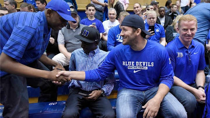 Tony Romo joined the Cameron Crazies at a Duke game