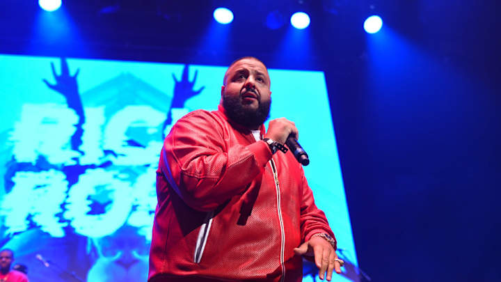 Watch: DJ Khaled takes floor after Heat game, makes shot, gloats Watch: DJ Khaled takes floor after Heat game, makes shot, gloats