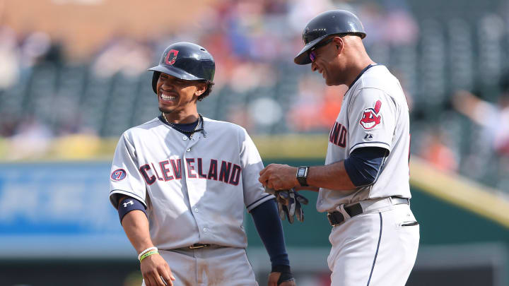 Watch: Francisco Lindor records first career hit, slips rounding first base Watch: Francisco Lindor records first career hit, slips rounding first base