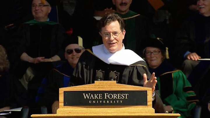 Watch: Stephen Colbert jabs Wake Forest football in address at school Watch: Stephen Colbert jabs Wake Forest football in address at school