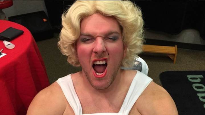 Colts P Pat McAfee dressed up like Marilyn Monroe