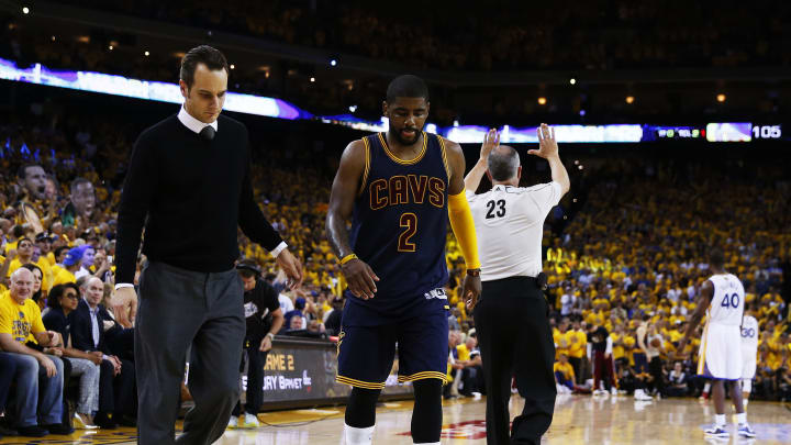 Cavs' Irving being evaluated, no word on NBA Finals Game 2