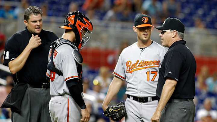 Orioles' Brian Matusz suspended 8 games for having substance on arm
